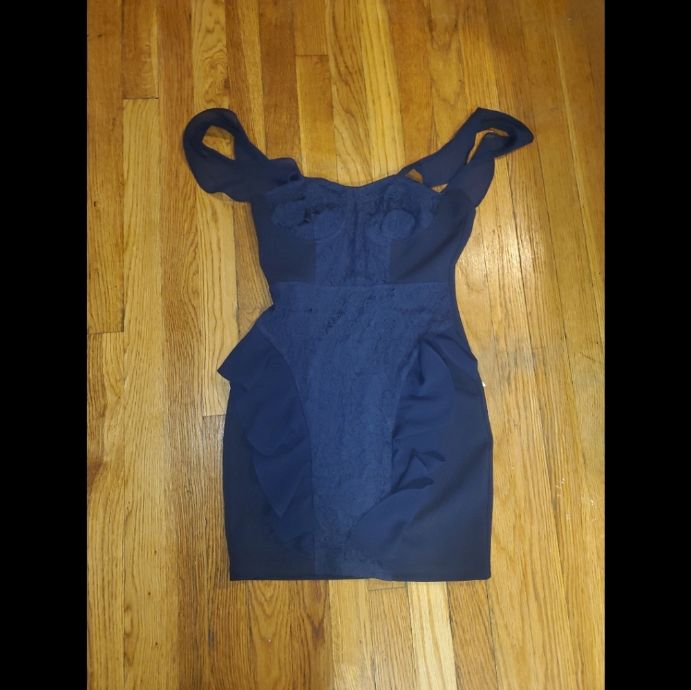 Nanana Blue Lace Mini Dress